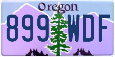 OR license plate 899WDF