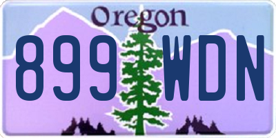 OR license plate 899WDN