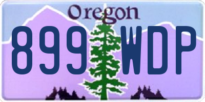 OR license plate 899WDP
