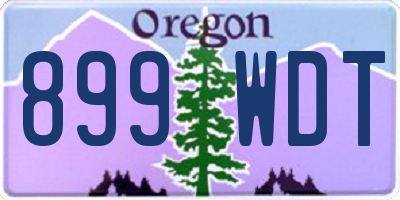 OR license plate 899WDT