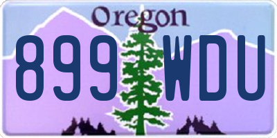 OR license plate 899WDU