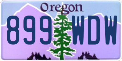 OR license plate 899WDW