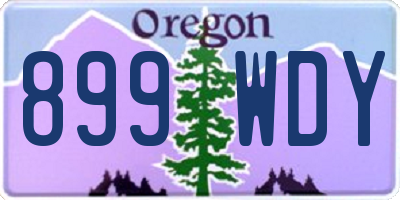 OR license plate 899WDY