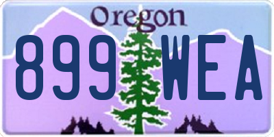 OR license plate 899WEA