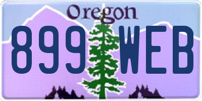 OR license plate 899WEB