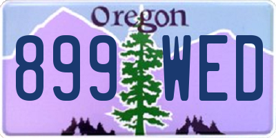 OR license plate 899WED