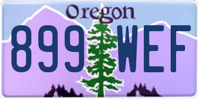 OR license plate 899WEF
