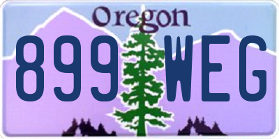 OR license plate 899WEG