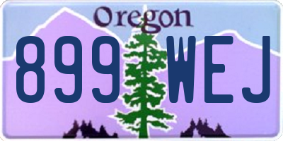 OR license plate 899WEJ