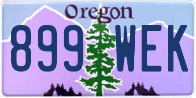 OR license plate 899WEK
