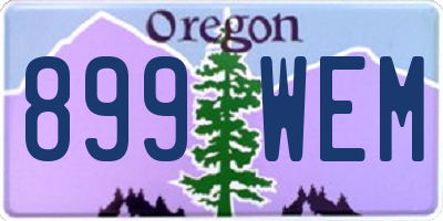 OR license plate 899WEM