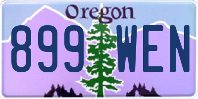 OR license plate 899WEN