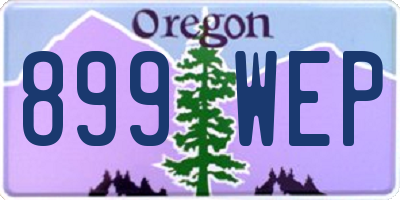 OR license plate 899WEP