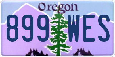 OR license plate 899WES