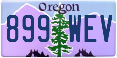 OR license plate 899WEV