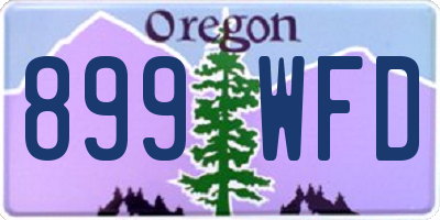 OR license plate 899WFD