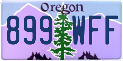 OR license plate 899WFF