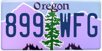 OR license plate 899WFG
