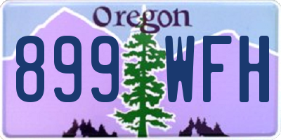 OR license plate 899WFH