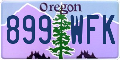 OR license plate 899WFK