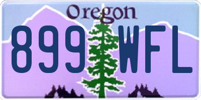 OR license plate 899WFL