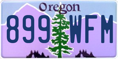 OR license plate 899WFM