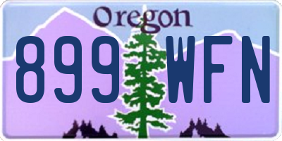 OR license plate 899WFN
