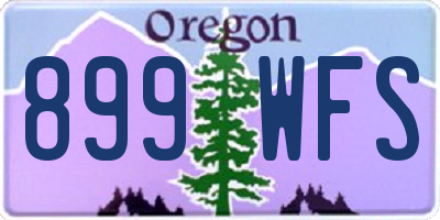 OR license plate 899WFS