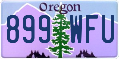 OR license plate 899WFU
