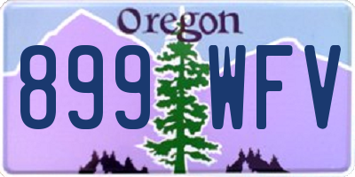 OR license plate 899WFV