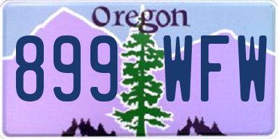 OR license plate 899WFW