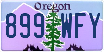 OR license plate 899WFY