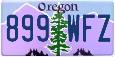 OR license plate 899WFZ