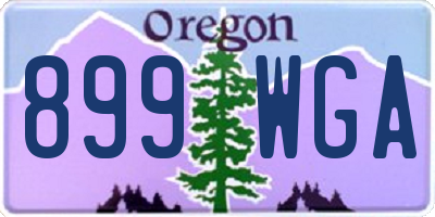 OR license plate 899WGA
