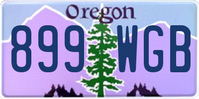 OR license plate 899WGB