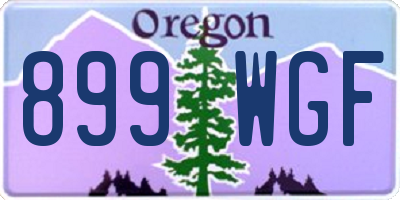 OR license plate 899WGF