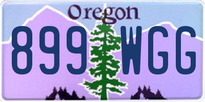 OR license plate 899WGG