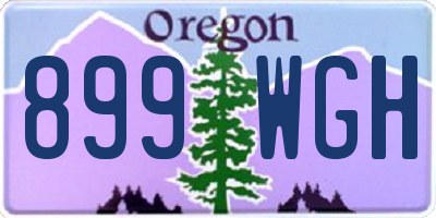 OR license plate 899WGH