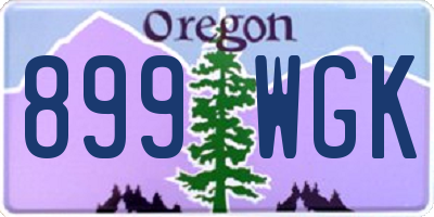 OR license plate 899WGK