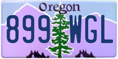 OR license plate 899WGL