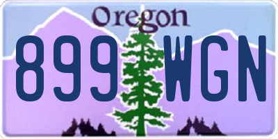 OR license plate 899WGN
