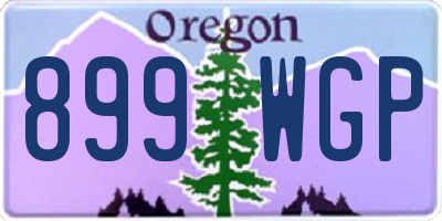 OR license plate 899WGP