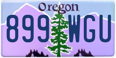 OR license plate 899WGU