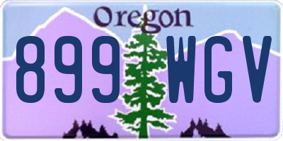 OR license plate 899WGV