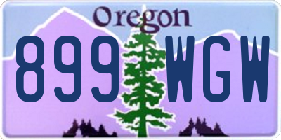 OR license plate 899WGW
