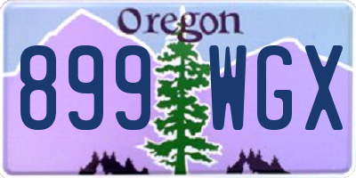 OR license plate 899WGX