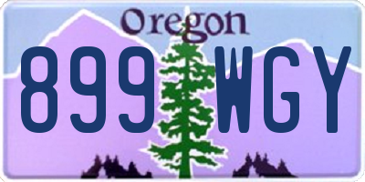 OR license plate 899WGY