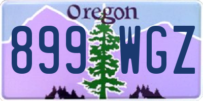 OR license plate 899WGZ