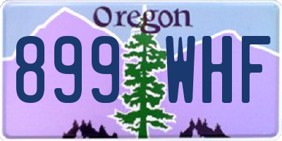 OR license plate 899WHF