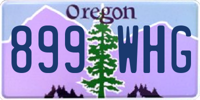 OR license plate 899WHG